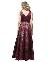 Alex Evenings Petite Jacquard A-Line Sleeveless Ball Gown