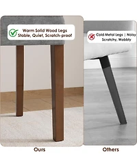 gaomon Set of Upholstered Dining Chairs with Wood Legs