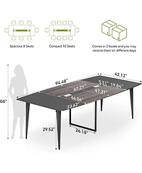 Tribesigns 8Feet Conference Room Table, Boat Shaped Meeting Table