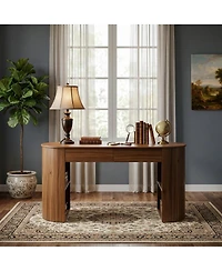 Streamdale Furniture Storage Writing Desk, Dark Walnut