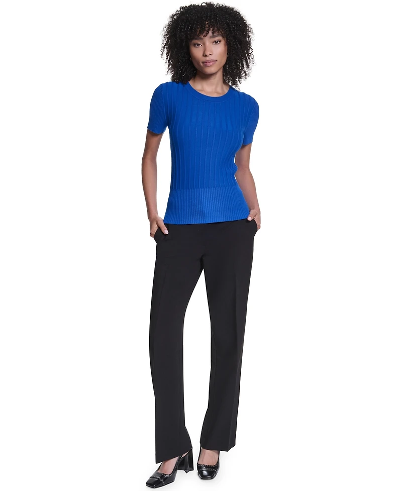 Karl Lagerfeld Paris Women's Crewneck Short-Sleeve Sweater