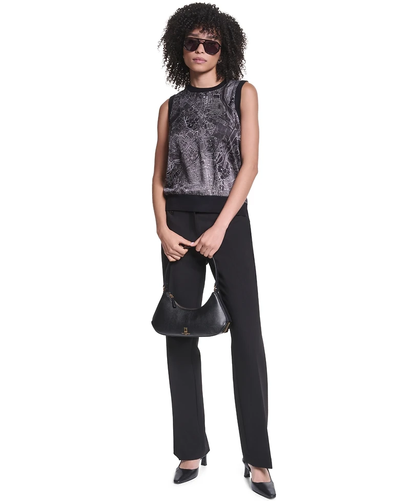 Karl Lagerfeld Paris Women's Sleeveless Crewneck Sweater