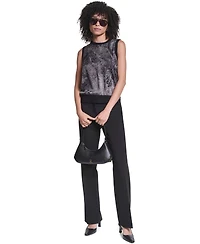 Karl Lagerfeld Paris Women's Sleeveless Crewneck Sweater