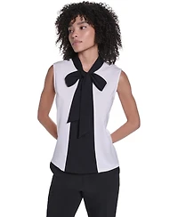 Karl Lagerfeld Paris Women's Mock Neck Keyhole Blouse