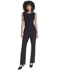 Karl Lagerfeld Paris Women's Short-Sleeve Crewneck Sweater