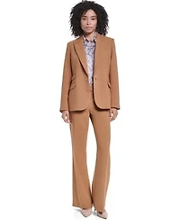 Karl Lagerfeld Paris Womens Regular Length One Button Blazer Long Sleeve Button Front Blouse Mid Rise Wide Leg Pants