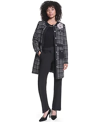 Karl Lagerfeld Paris Women's Round Neck Seven-Button Jacket