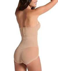 Leonisa Women's Extra High-Waisted Sheer Bottom Sculpting Shaper Bodysuit