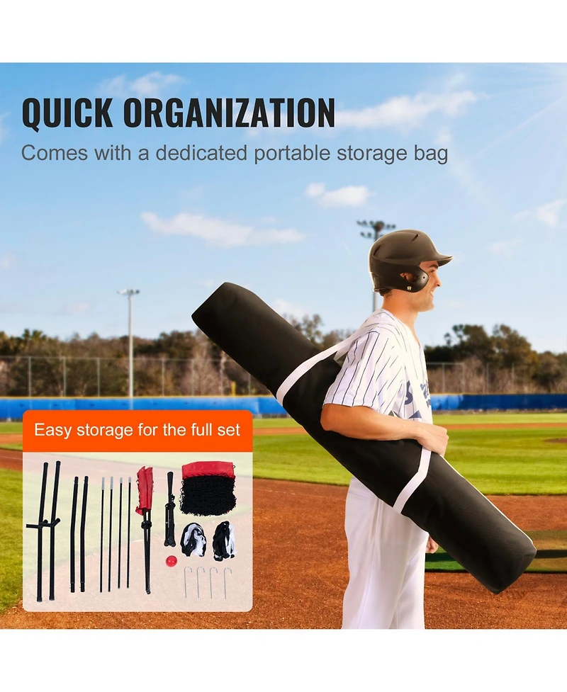 Vevor 7x7 ft Baseball Softball Practice Net Hitting Batting Multiple Accessories