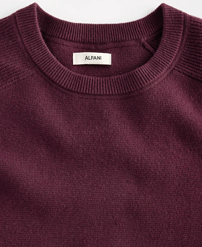 Alfani Men's Crewneck Saddle-Shoulder Sweater, Macy's Exclusive