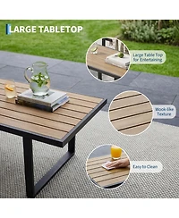 GarveeLife 4 Piece Outdoor Patio Conversation Sofa Set, Metal Frame with Coffee Table and Washable Cushions for Garden or Deck