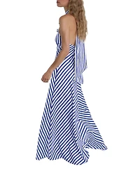 Reiss Women's Luna Striped Halterneck Ruffle Maxi Dress