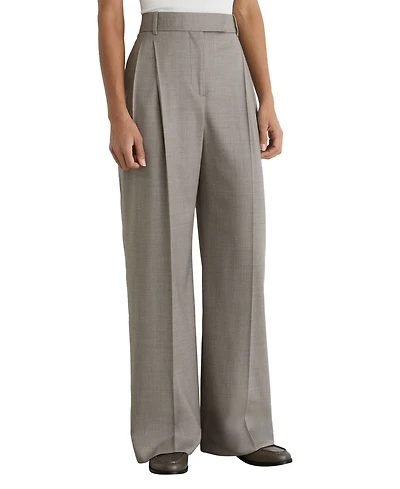 Reiss Women's Darcy Wool-Blend Wide-Leg Pleated Trousers
