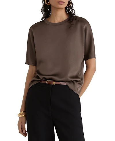 Reiss Women's Lena Silk Short-Sleeve Top