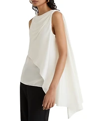 Reiss Women's Nyra Sleeveless High-Cowl Neck Draped Silk-Blend Top