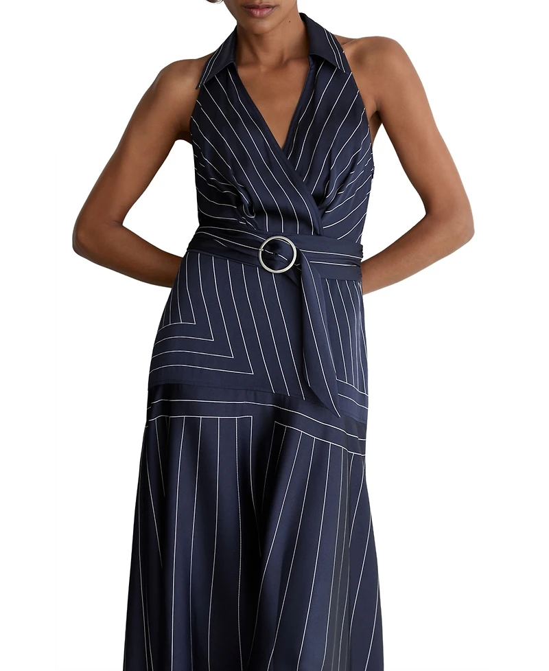 Reiss Women's Casey Striped Fit & Flare Collared Midi Dress