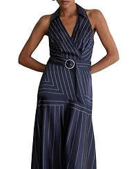 Reiss Women's Casey Striped Fit & Flare Collared Midi Dress