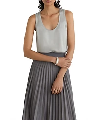 Reiss Women's Ruby Silk-Front Scoop Neck Sleeveless Cami Top