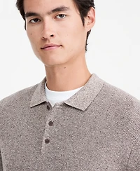Alfani Men's Polo Long-Sleeve Regular-Fit Fully-Fashioned-Sleeve Sweater, Macy's Exclusive