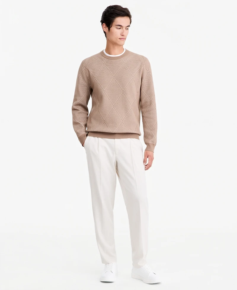 Alfani Men's Criss-Cross Jacquard Crewneck Sweater, Macy's Exclusive