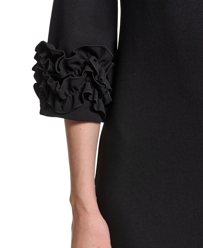 Jessica Howard Petite Ruffle-Sleeve Jewel Neck Dress