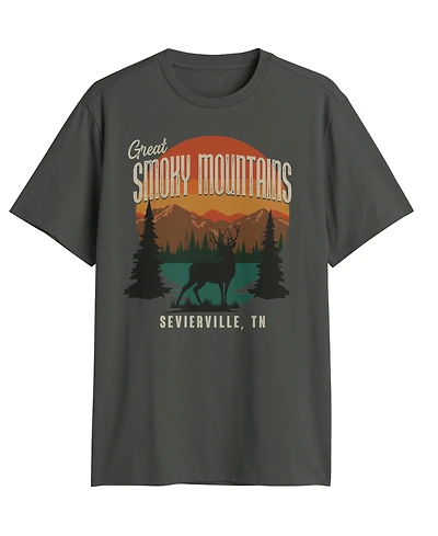 Fifth Sun Men's Generic Smoky Mtn Deer T-Shirt