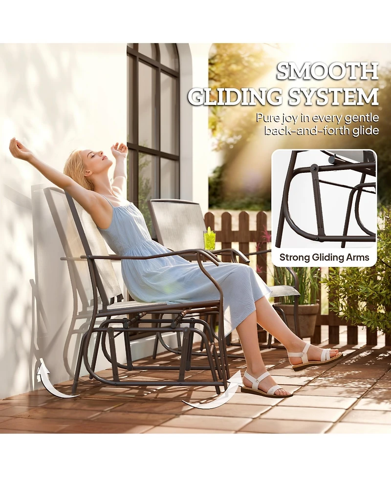 Outsunny Outdoor Glider Chairs with Table,