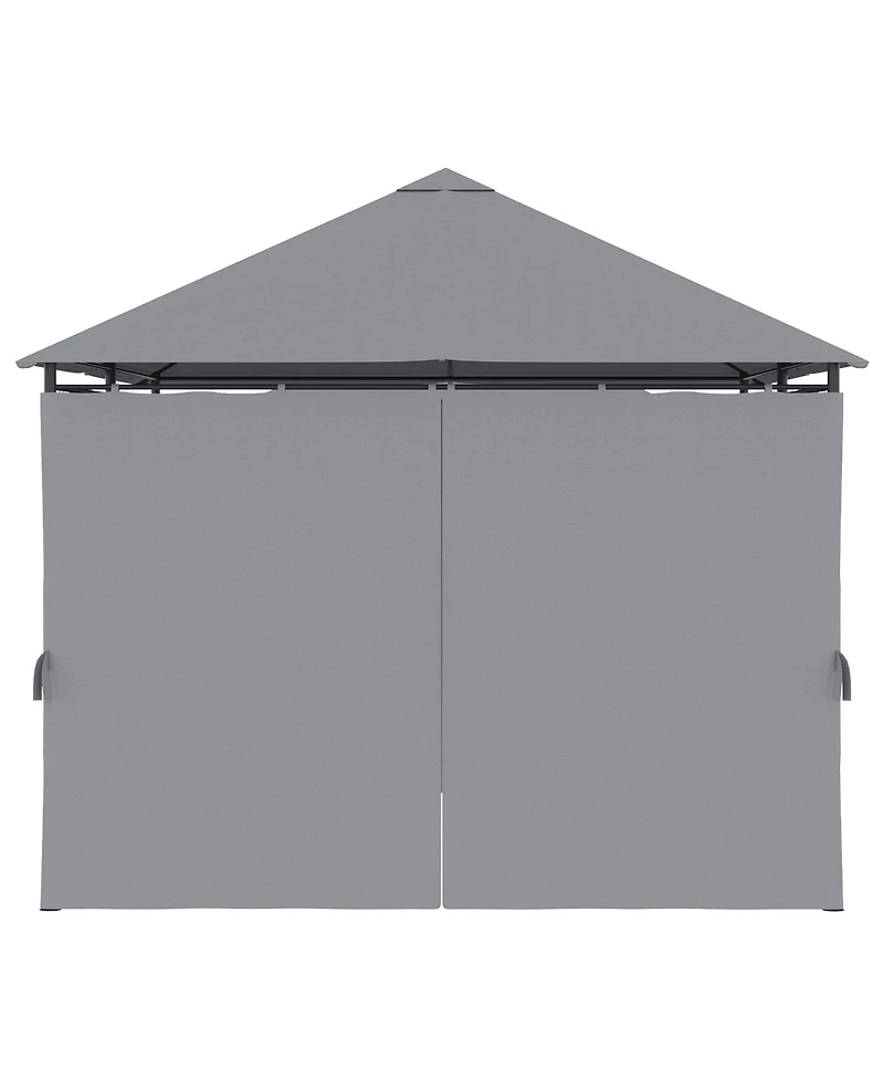 Outsunny 10' x 13' Patio Gazebo, Canopy with 6 Sidewalls,