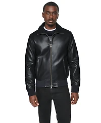 Dkny Men's Faux Leather Bomber Jacket