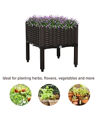 Outsunny Raised Flower Bed Vegetable Herb Planter Lightweight