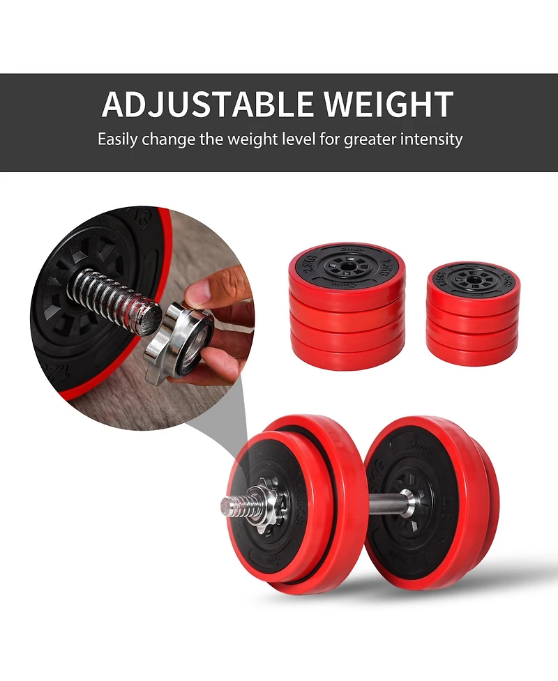 Soozier Barbell Dumbbells 2-in-1 Combo Free Weight Set, 44 lbs.
