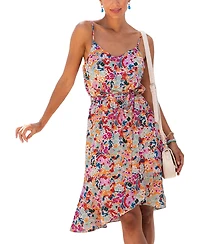 Lascana Women's Satin Tie Waist Dress
