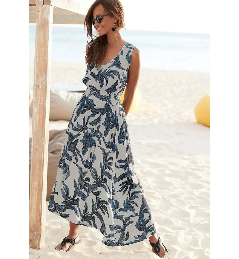 Lascana Women's V-Neck Maxi Dress
