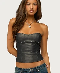 Edikted Women's Izara Studded Faux Leather Corset