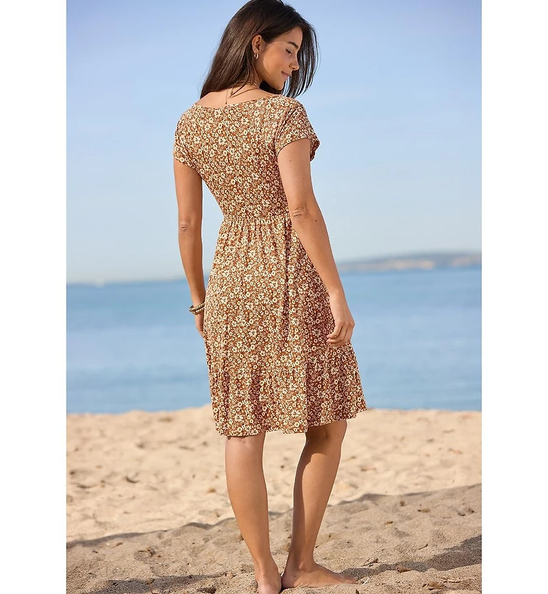Lascana Women's V-Neck Flounce Dress
