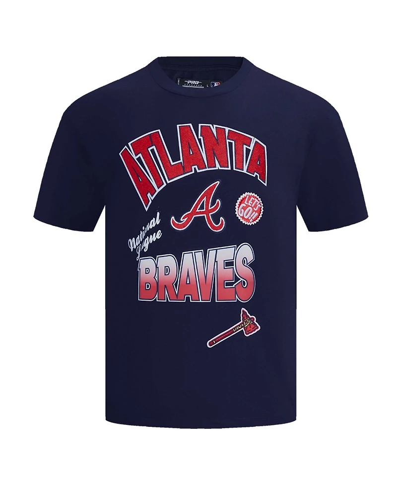 Pro Standard Men's Navy Atlanta Braves Turn It Up Dropped Shoulder T-Shirt