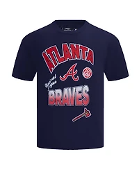Pro Standard Men's Navy Atlanta Braves Turn It Up Dropped Shoulder T-Shirt
