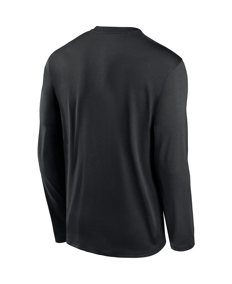 Jordan Men's Black North Carolina Tar Heels 2026 Sideline Small Logo Legend Dri-fit Long Sleeve T-Shirt