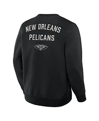 Fanatics Men's Black New Orleans Pelicans Crossover Collection Defensive Rotation Drill Premium Pullover Sweatshirt