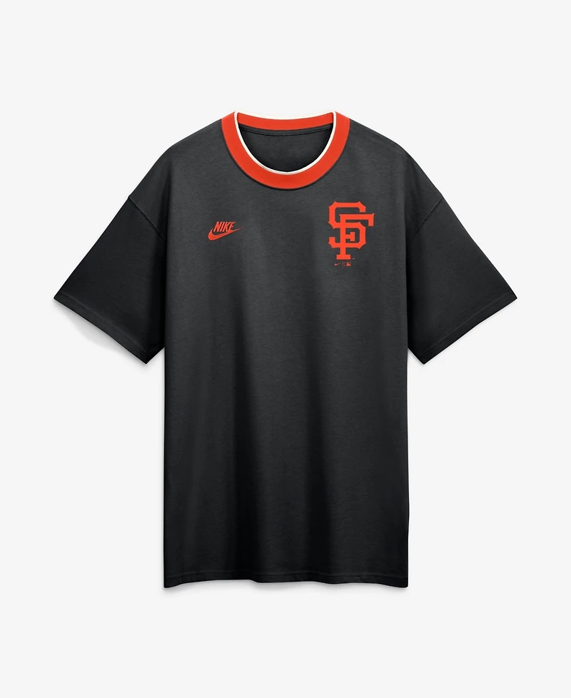Nike Men's Black San Francisco Giants Cooperstown Collection Ringer T-Shirt