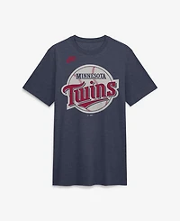 Nike Men's Heather Navy Minnesota Twins Cooperstown Logo Tri-Blend T-Shirt
