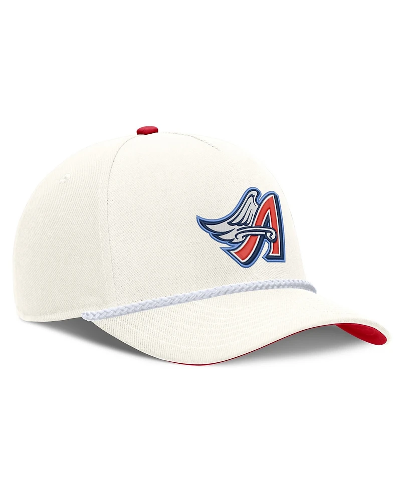 Nike Men's Cream Los Angeles Angels Cooperstown Rise Adjustable Hat