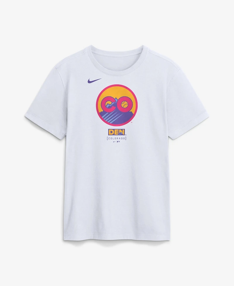 Nike Men's White Colorado Rockies City Connect Large Logo T-Shirt