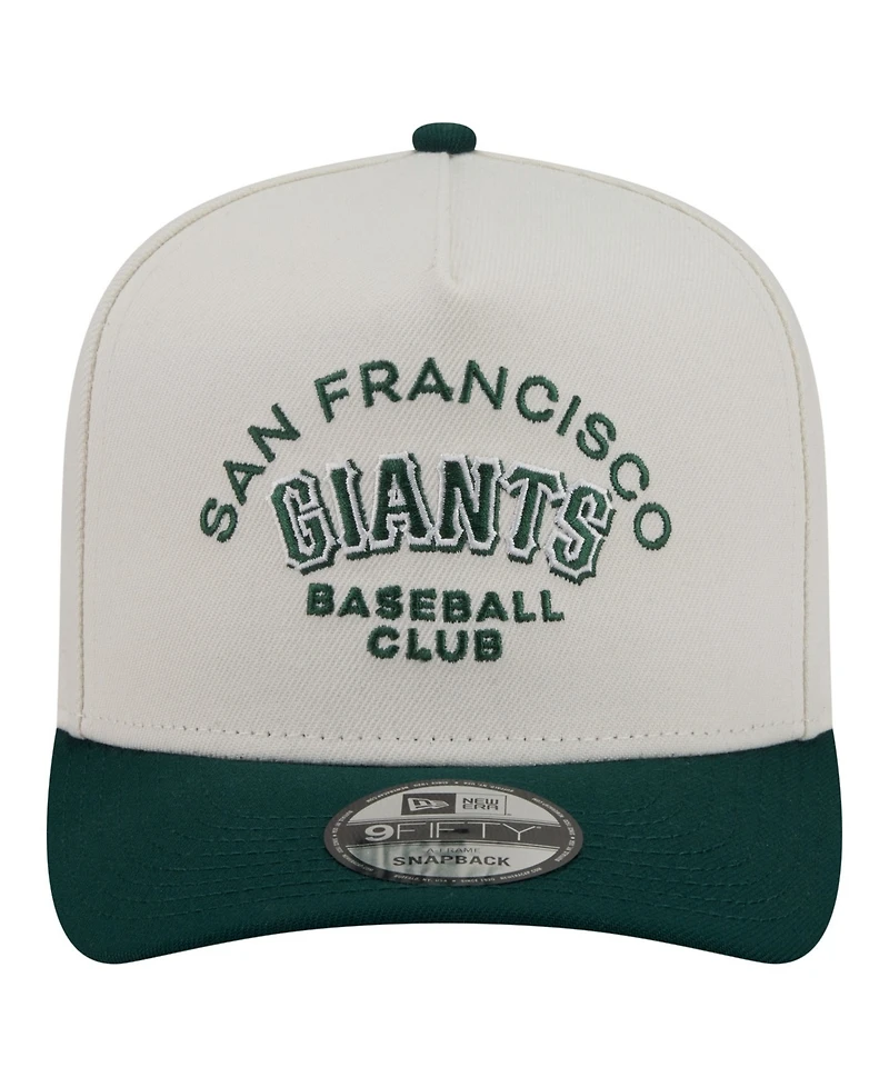 New Era Men's Cream/Dark Green San Francisco Giants Chrome A-Frame 9FIFTY Snapback Hat