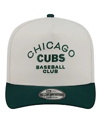 New Era Men's Cream/Dark Green Chicago Cubs Chrome A-Frame 9FIFTY Snapback Hat
