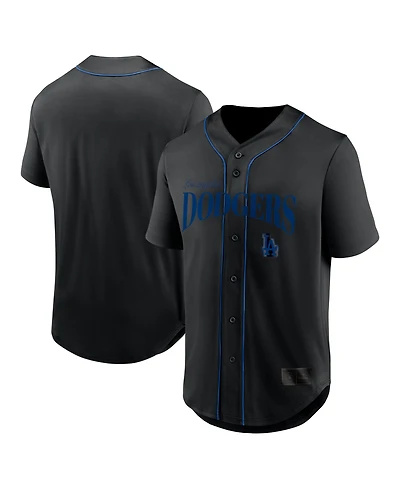 Fanatics Men's Black Los Angeles Dodgers Franchise Button-Up Fashion Top