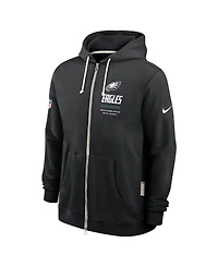 Nike Men's Black Philadelphia Eagles Sideline Standard Issue Dri-fit Full-Zip Hoodie
