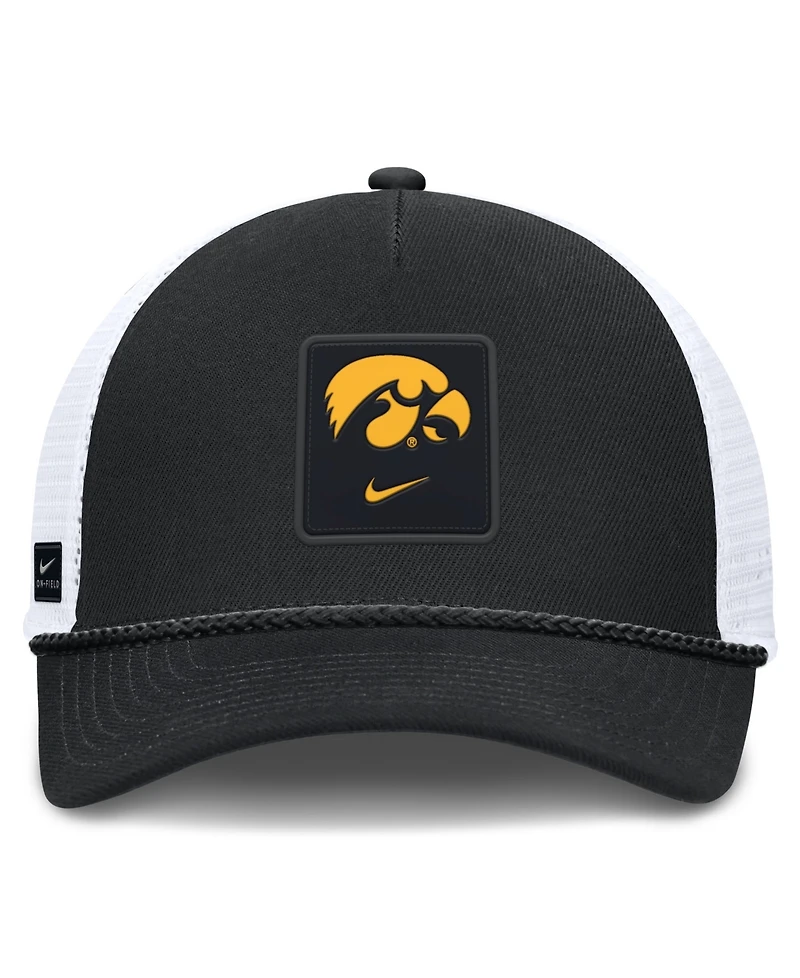 Nike Men's and Women's Black Iowa Hawkeyes 2026 On-Field Gameday Rope Trucker Adjustable Hat