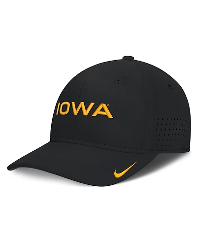 Nike Men's Black Iowa Hawkeyes Gameday Aerobill Swooshflex Dri-fit Hat