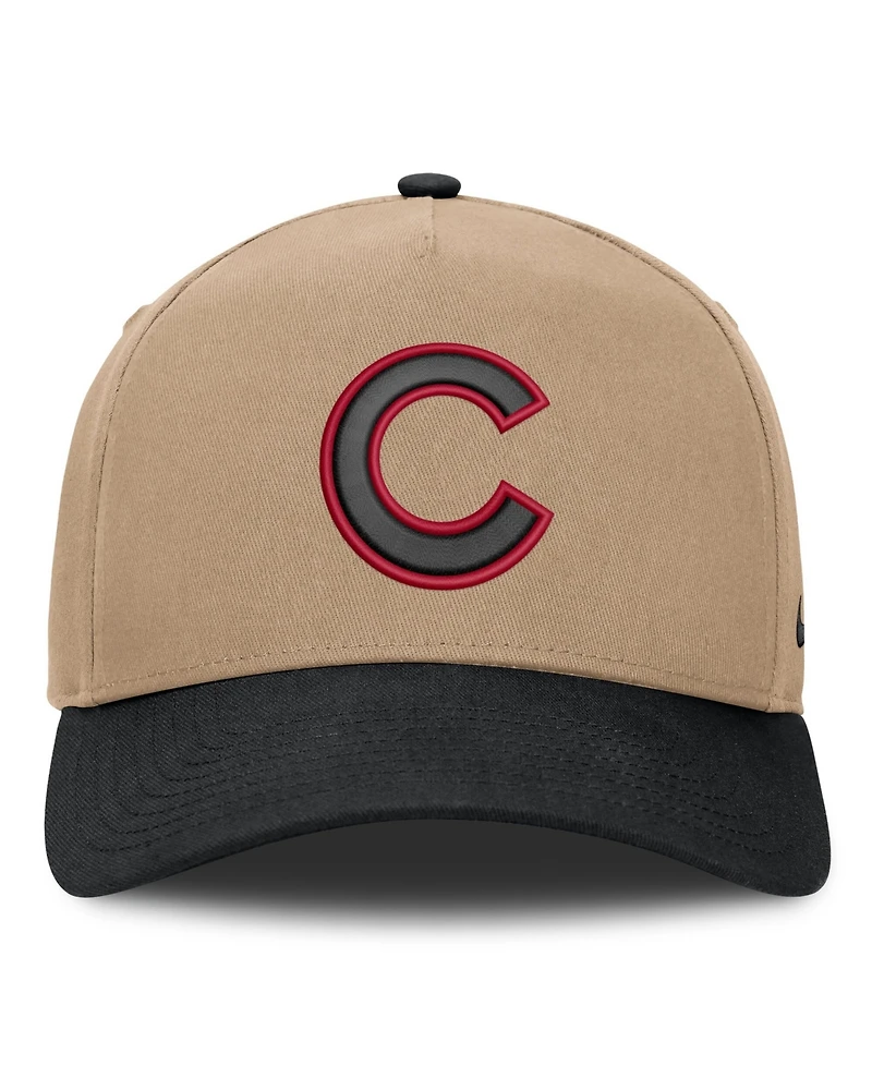 Nike Men's Khaki/Black Chicago Cubs Rise A-Frame Adjustable Hat
